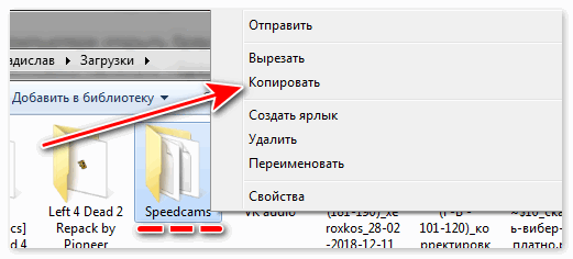 Копировать файл Speedcams